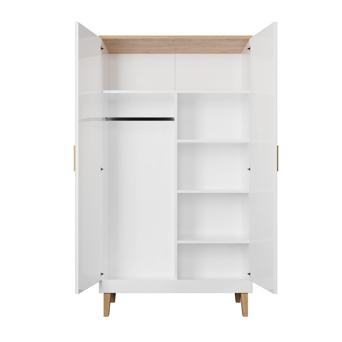 SCHRANK 2 Türen Denver Weiß - Weiß, Holzwerkstoff (55/184/100cm) - Petits-meubles