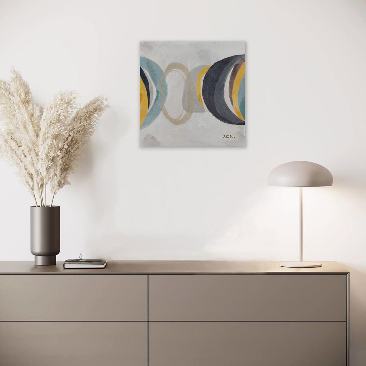 ACRYLBILD HANDGEMALT 40/40 cm - Beige/Grau, Holz/Textil (40/40cm) - KUNSTLOFT