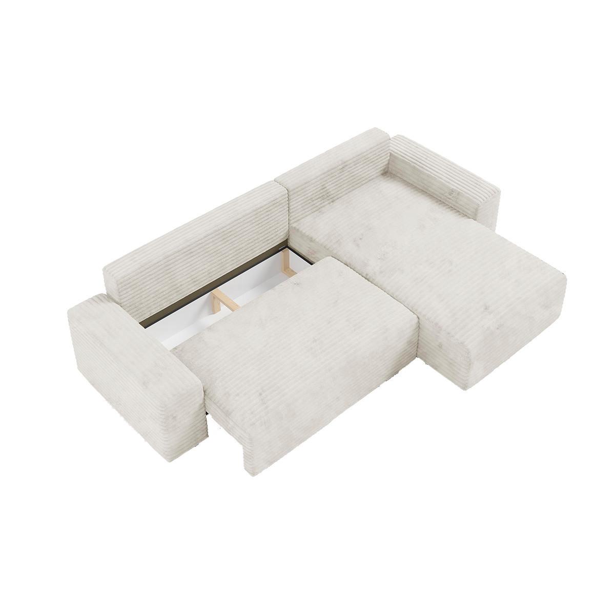 ECKSOFA Fabio 3 Sitzplätze Weiß - Weiß, Holz (260/102cm) - Petits-meubles