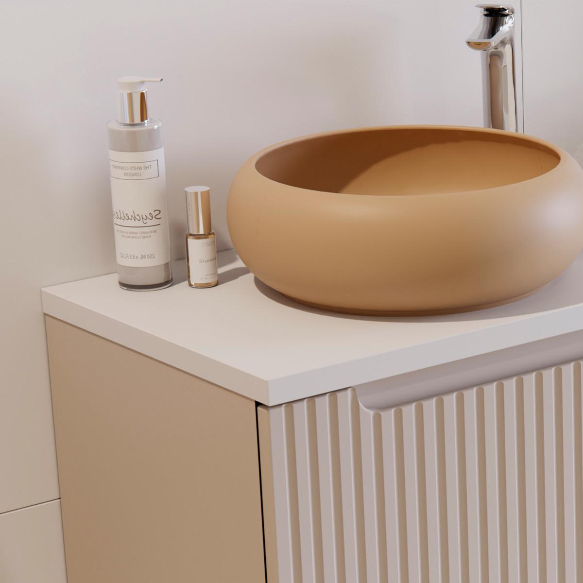 WASCHTISCHUNTERSCHRANK 120cm Riva Kaschmir - Beige, Holzwerkstoff (120/57/40cm) - Petits-meubles