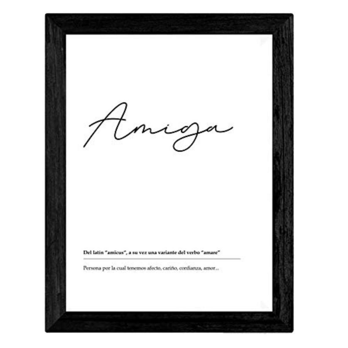POSTER Set mit 4 schwarzweiß Definitionen von Schwester A3 Schwarzer Rahmen - Schwarz, Papier (29.7/3cm) - Nacnic