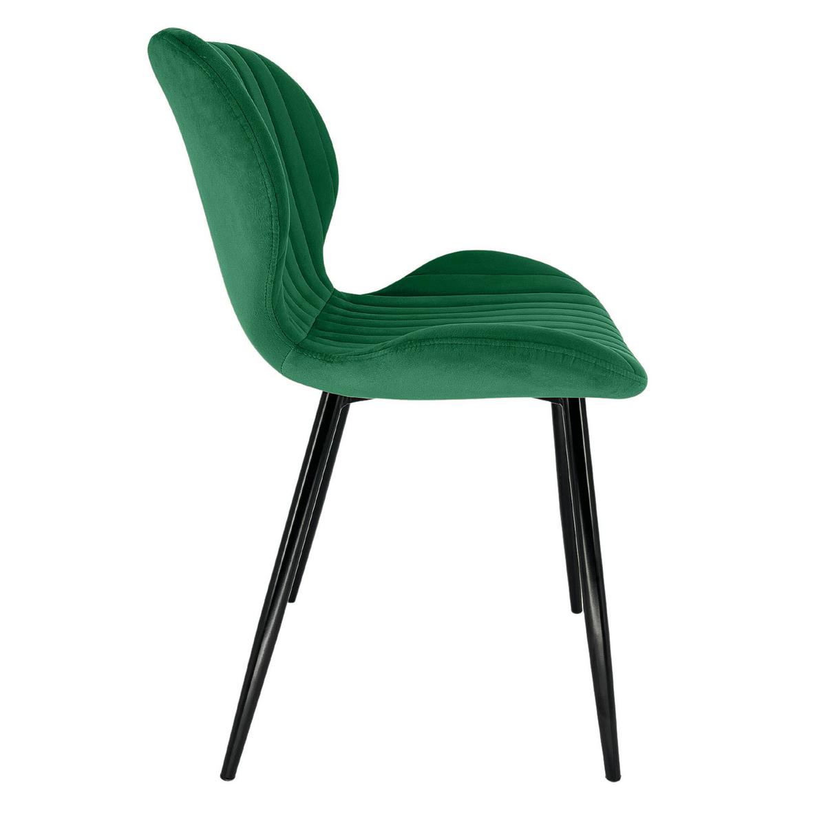 POLSTERSTUHL, Samt, Metallbeine Grün 44/77/30 - Grün, Textil (44/77/52cm) - RAUMHIRSCH FURNITURE