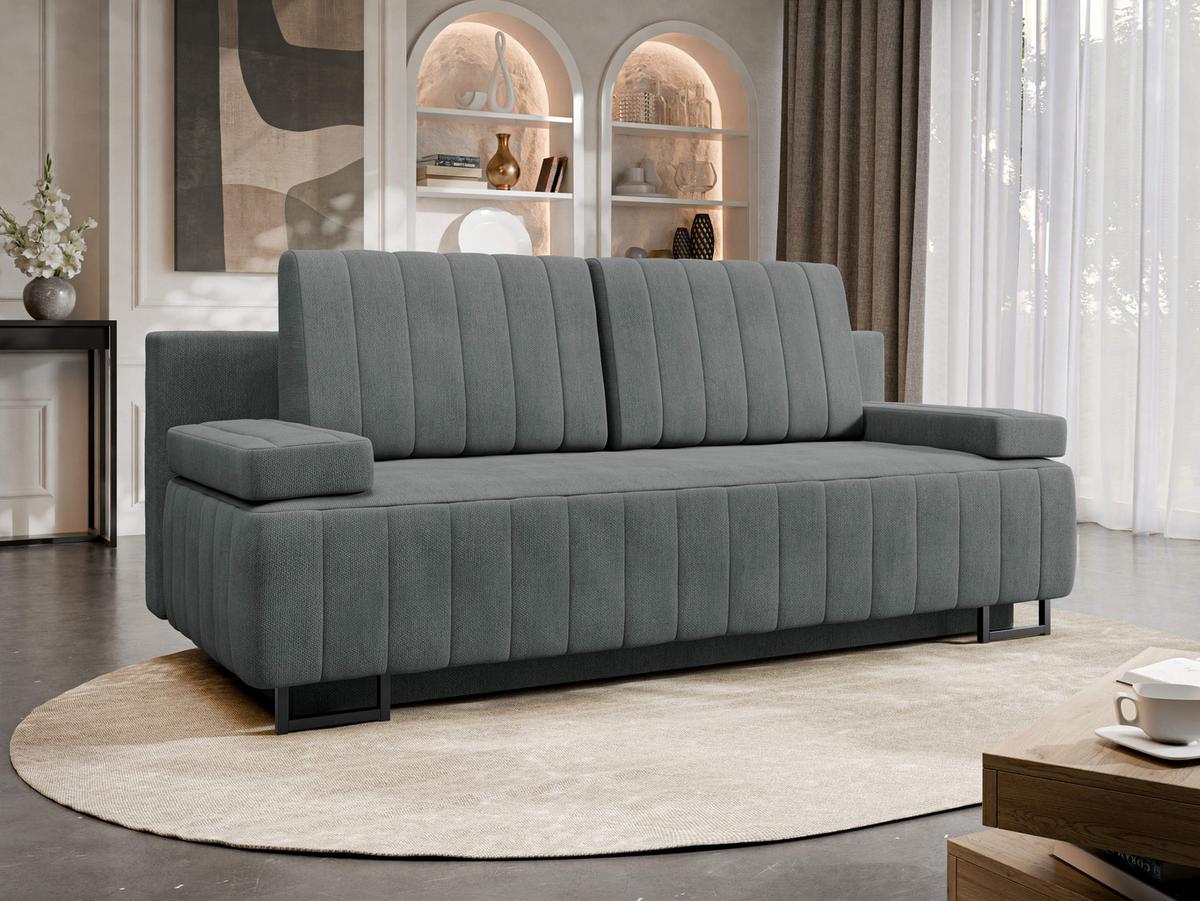 SCHLAFSOFA Laguna - Greige/Schwarz, Holz/Textil (200/90/90cm) - MIRJAN24