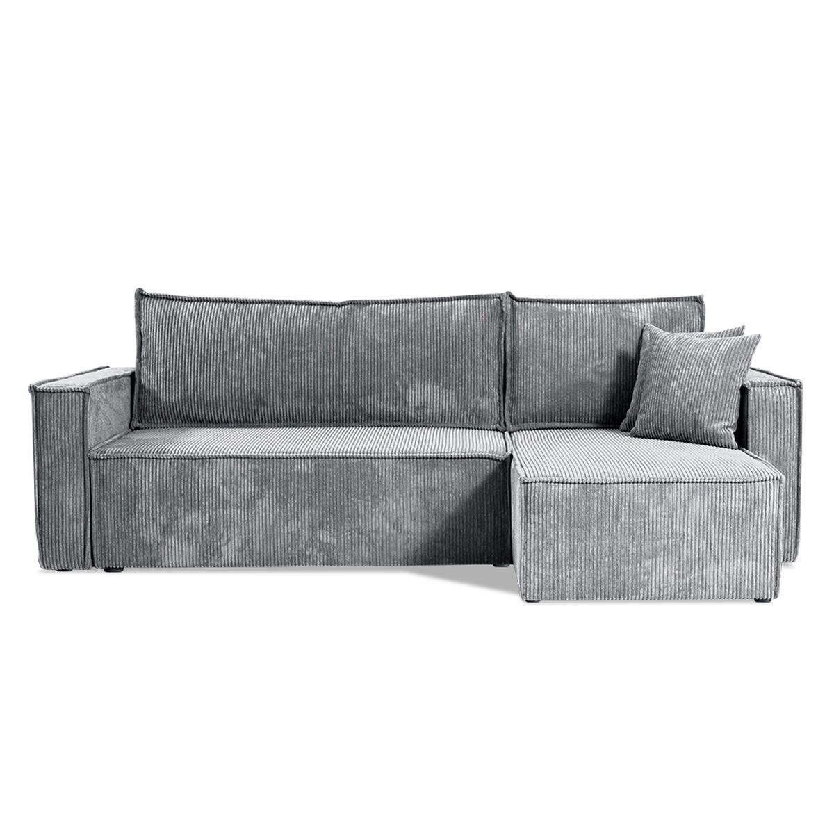 ECKSOFA Ezekiel 3 Sitzplätze Hellgrau - Grau, Holz (236/145cm) - Petits-meubles
