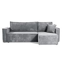 ECKSOFA Ezekiel 3 Sitzplätze Hellgrau - Grau, Holz (236/145cm) - Petits-meubles