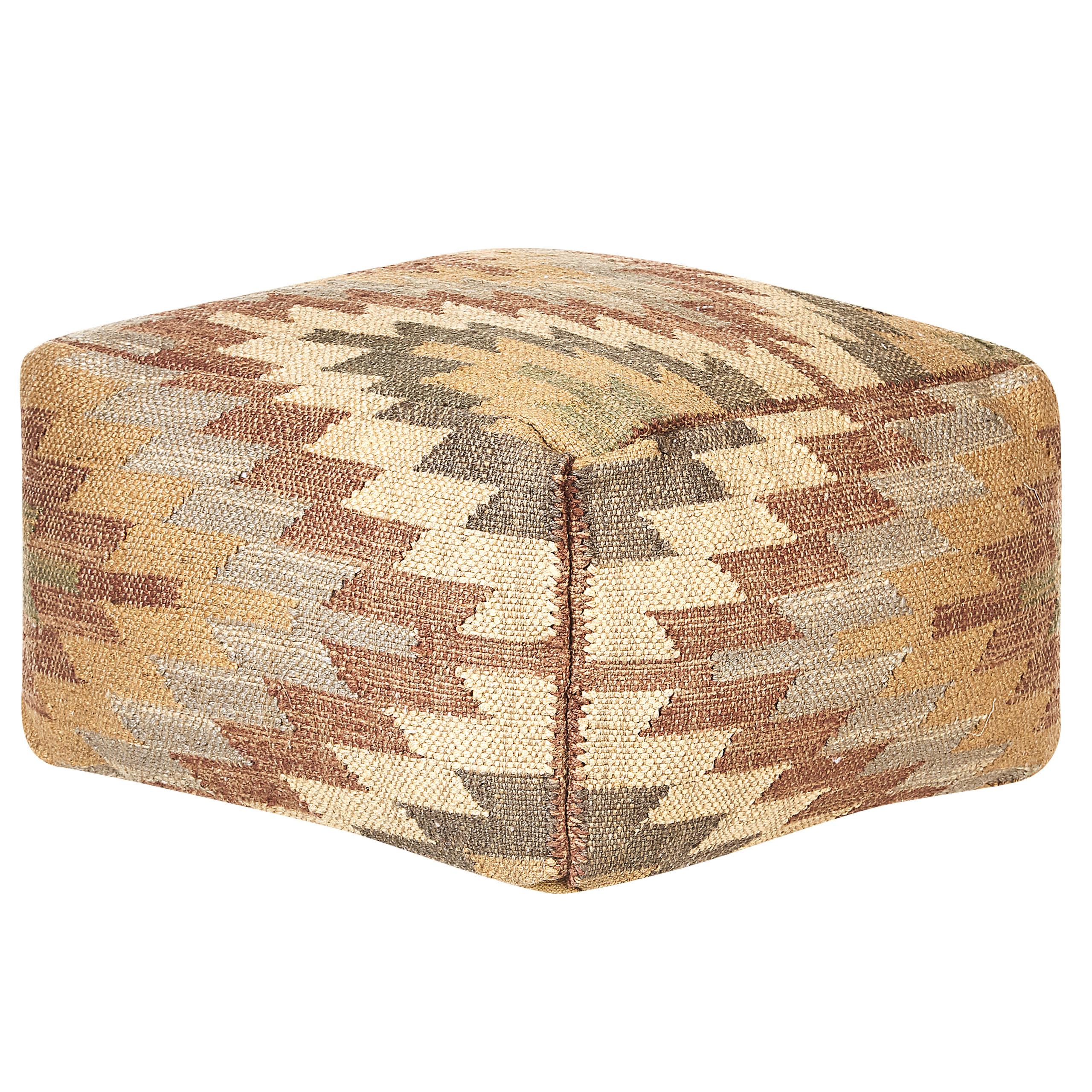 POUF Deepor 50/50/30 cm - Beige, Naturmaterialien (50/30/50cm) - Beliani