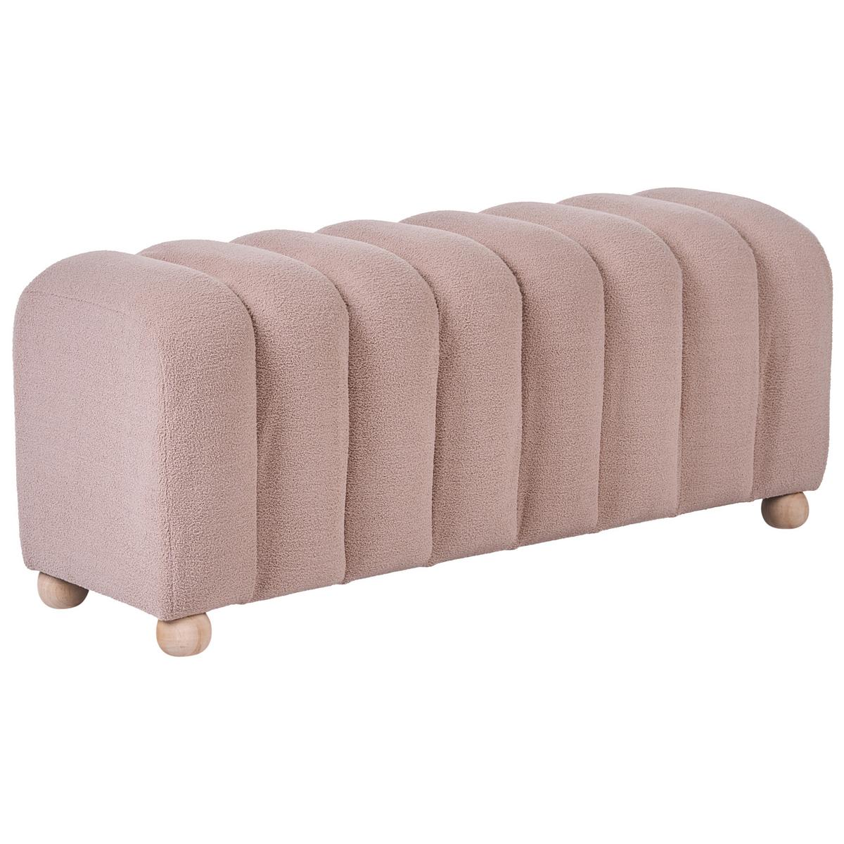 POLSTERBANK Bouclé Beige Idyllwild - Beige, Textil (111/45/39cm) - Beliani