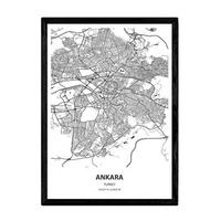 POSTER Karte Von Ankara - Türkei A3 Rahmenlos - Klar, Papier (29.7/5/42cm) - Nacnic