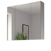 SPIEGELSCHRANK weiß 82 x 77 cm, Badschrank 3-türig mit Spiegel - Weiß, Glas/Holzwerkstoff (82/77/18cm) - Inn.Furn