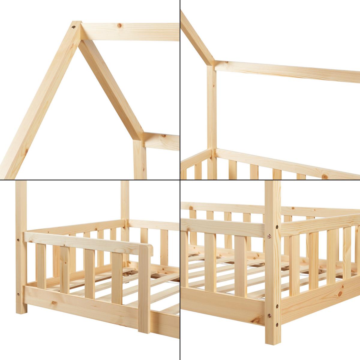 HAUSBETT Sisimiut - Naturfarben, Holz (90/200cm) - [en.casa]