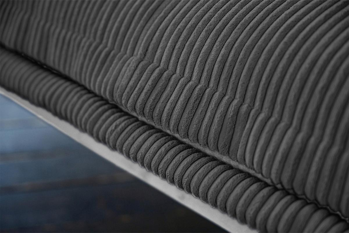 ECKSOFA QUENYA Grau Velvet - Dunkelgrau/Schwarz, Textil (294/184cm) - KAWOLA