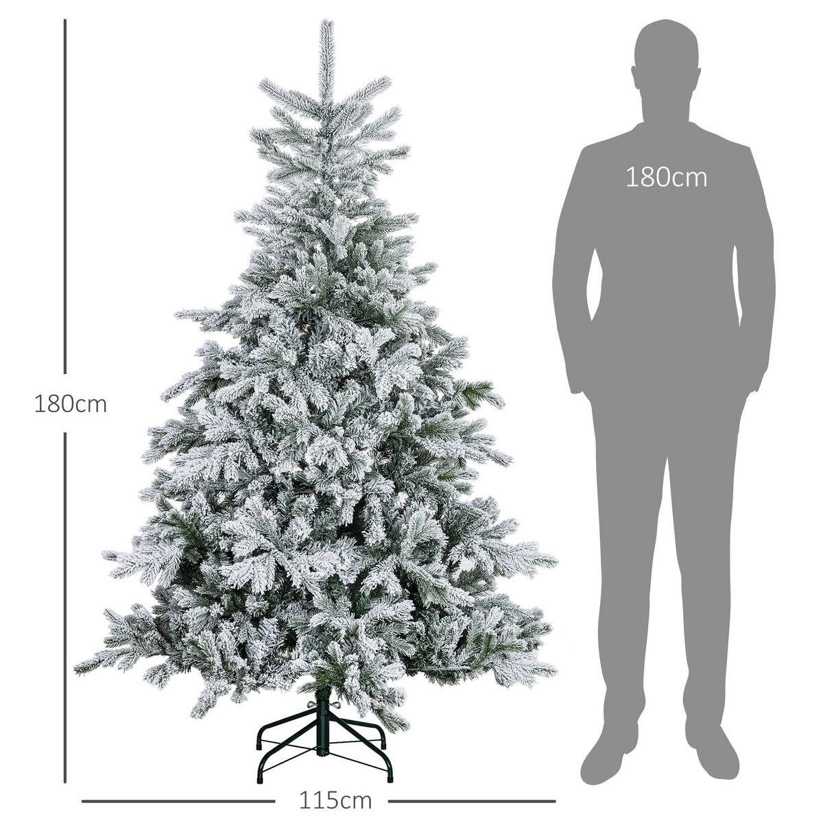 KÜNSTLICHER Weihnachtsbaum, 180 cm Christbaum mit 1321 Spitzen für Weihnachten - Grün, Kunststoff (180cm) - HOMCOM