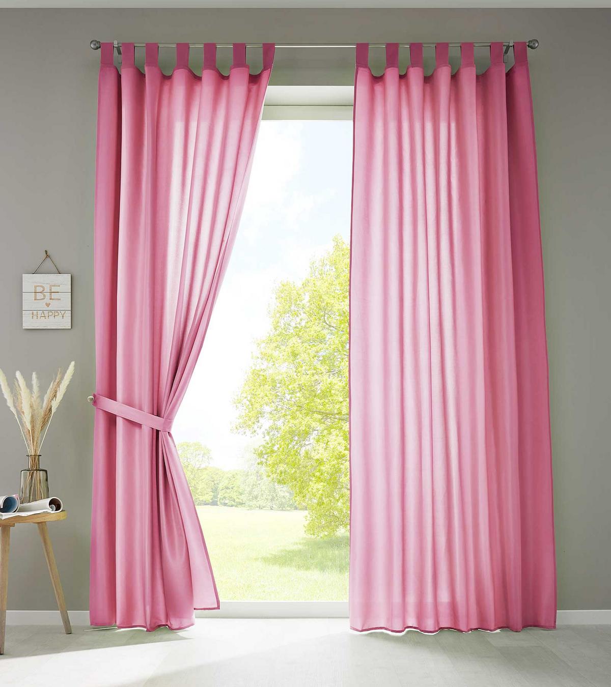 VORHANG 2ER SET POTSDAM HxB 225x140 cm Pink - Pink, Textil (140/225cm) - Gardinenbox