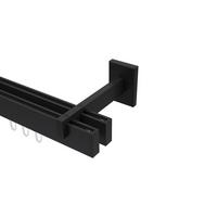 GARDINENSTANGE INNENLAUF Smartline Paxo 140 cm, 2-läufig, 14x35 mm Schwarz - Schwarz, Metall (140cm) - INTERDECO