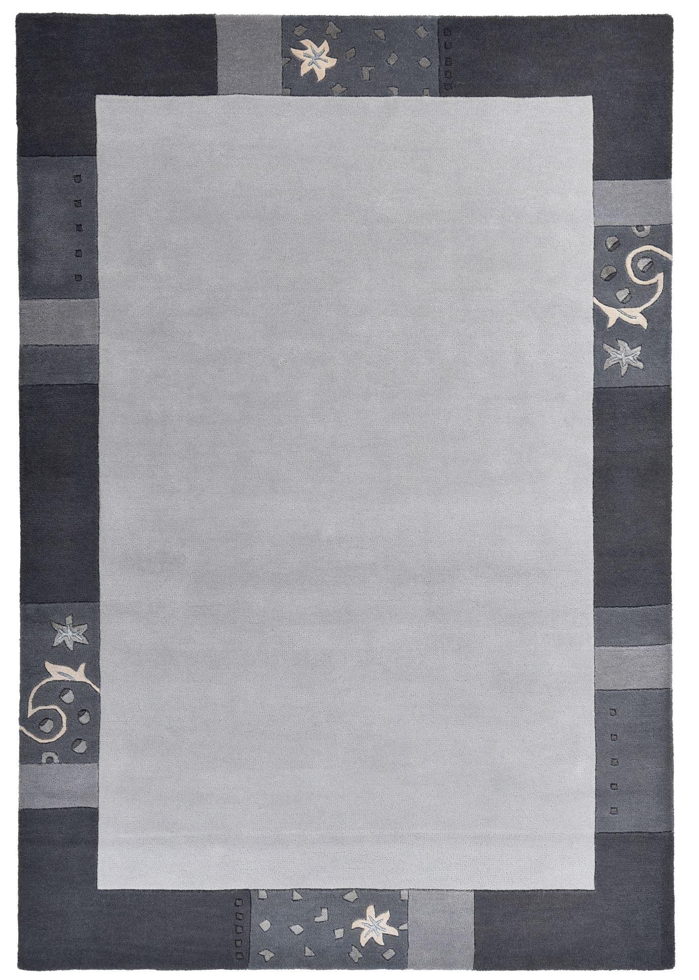 HANDTUFTTEPPICH Royal Ganges 70x140 cm - Silberfarben, Textil (70/140cm) - THEKO