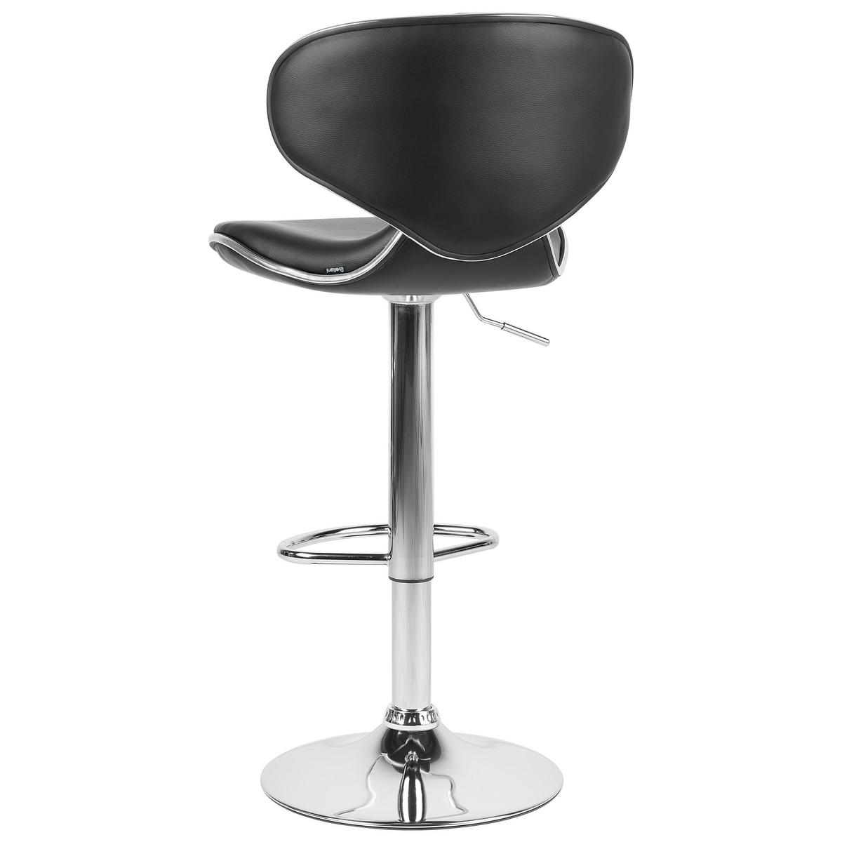 BARHOCKER 2er-Set Kunstleder Schwarz Conway - Schwarz, Textil/Metall (45/110/35cm) - Beliani