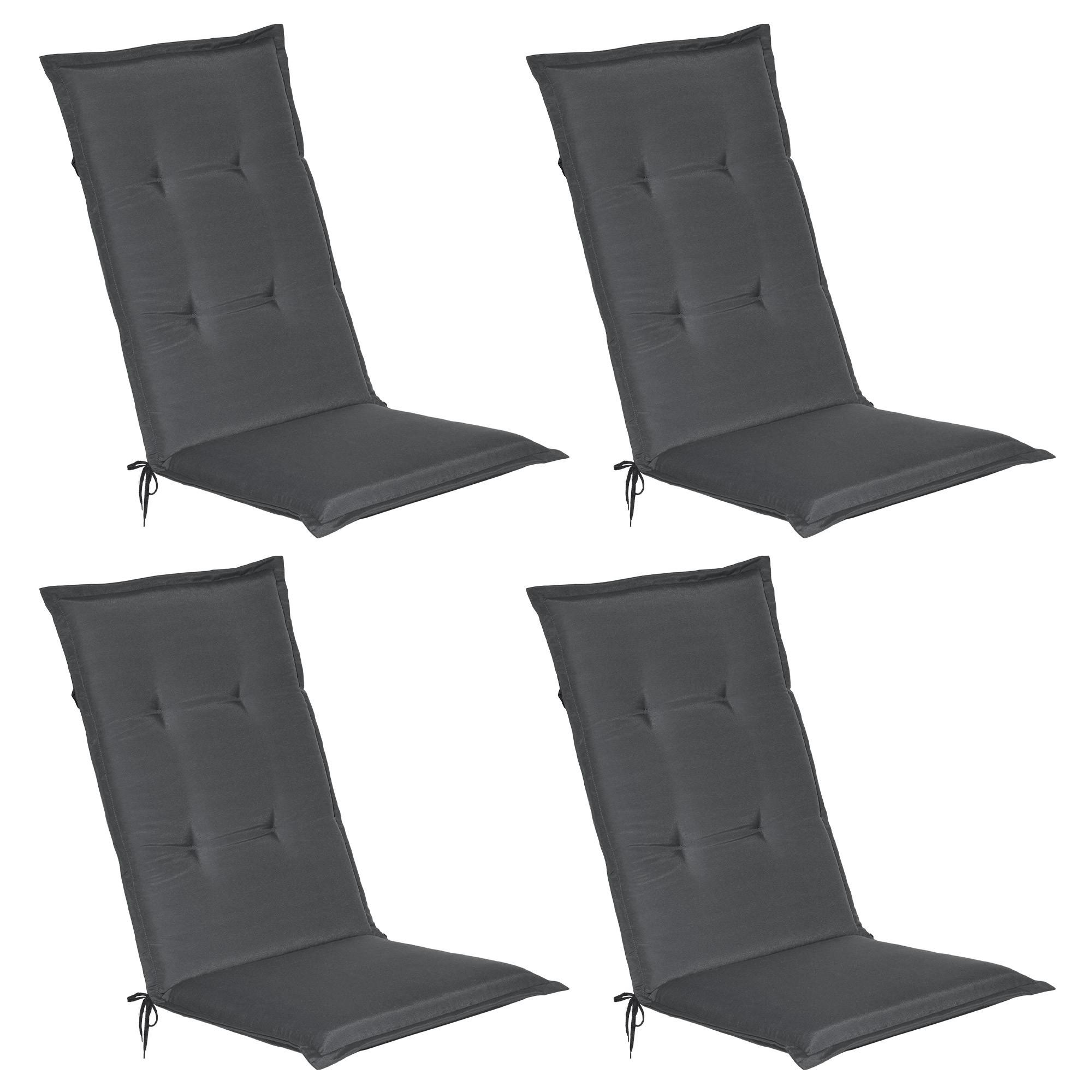 HOCHLEHNERAUFLAGE Loft HL 120/50/6 Graphitgrau 4tlg - Graphitfarben, Textil (50/6/120cm) - Beautissu 