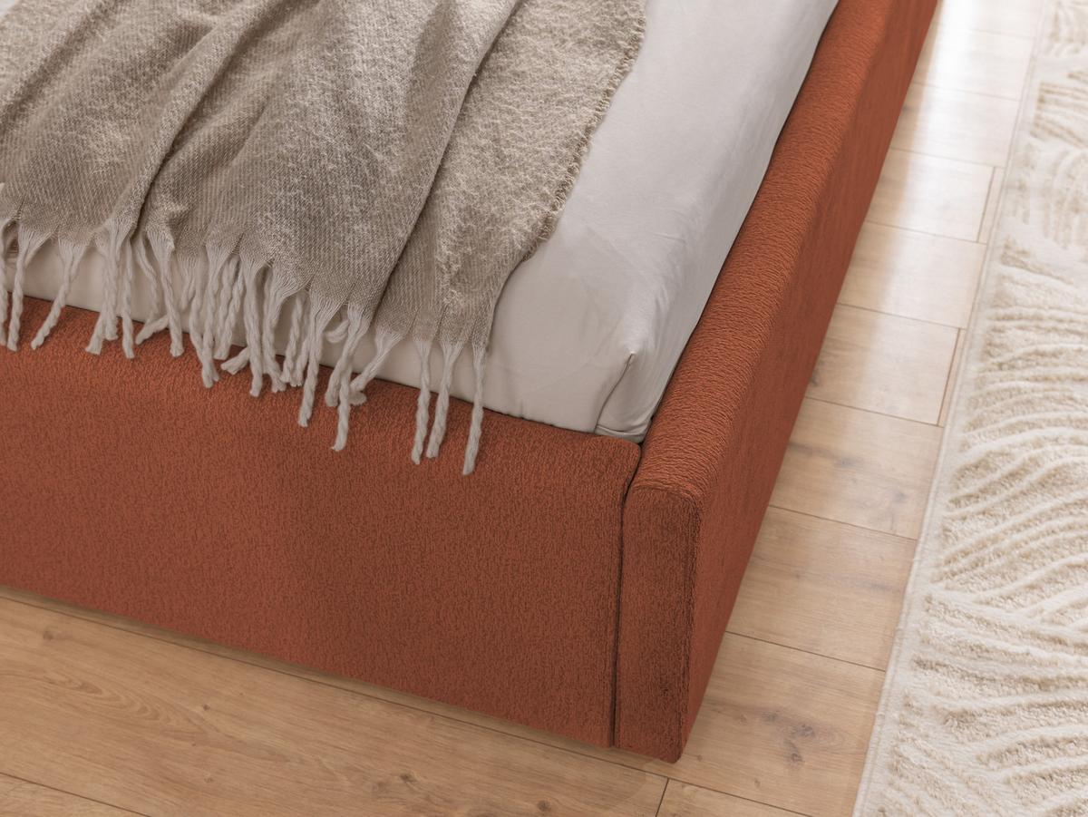 POLSTERBETT 200/200 cm Josy im Designer-Look mit Bettkasten und Lattenrost aus Terrakotta Chenille-Stoff - Terracotta/Schwarz, Holz/Kunststoff (200/200cm) - S-Style Möbel