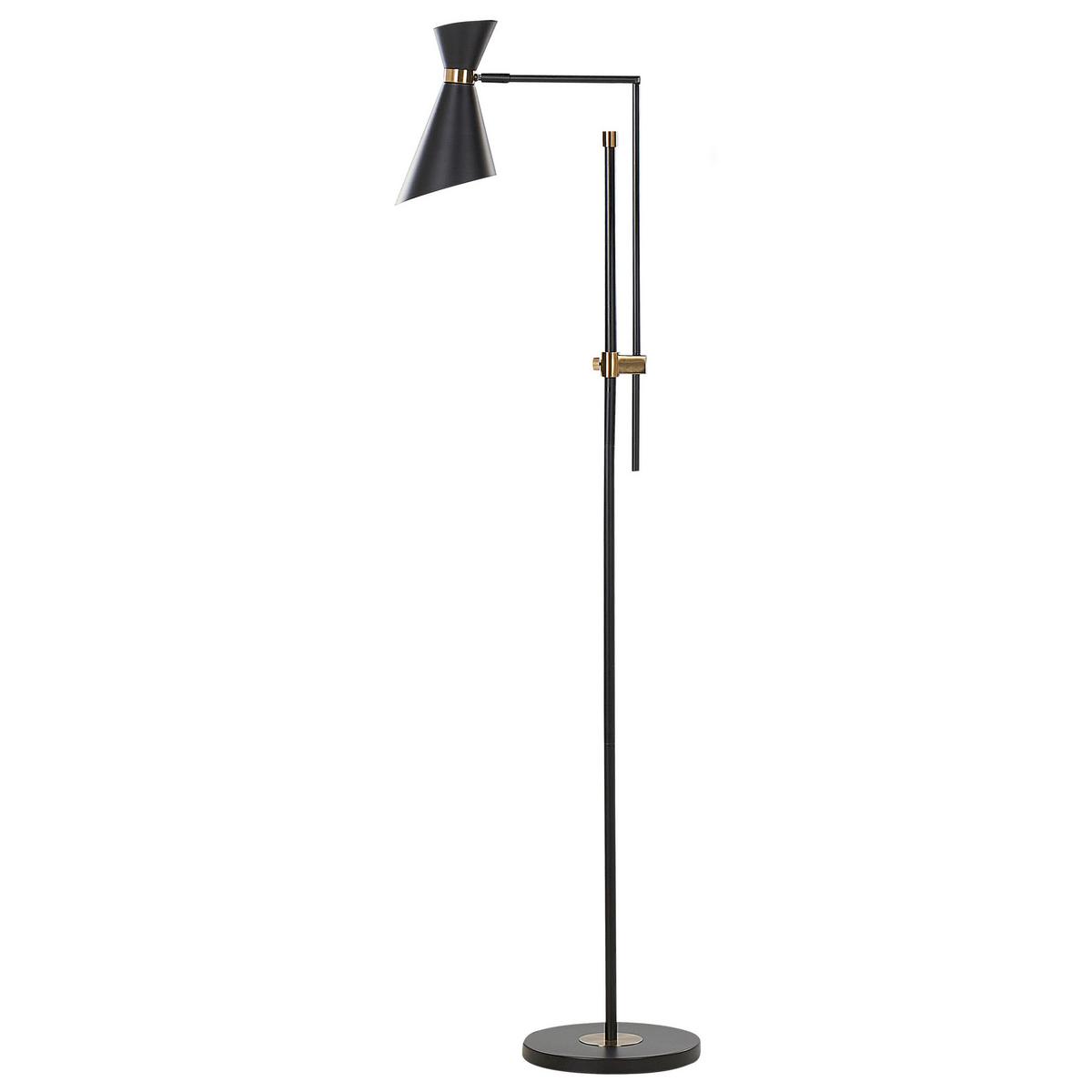 STEHLAMPE Schwarz Melawi - Goldfarben/Schwarz, Metall (30/57/180cm) - Beliani