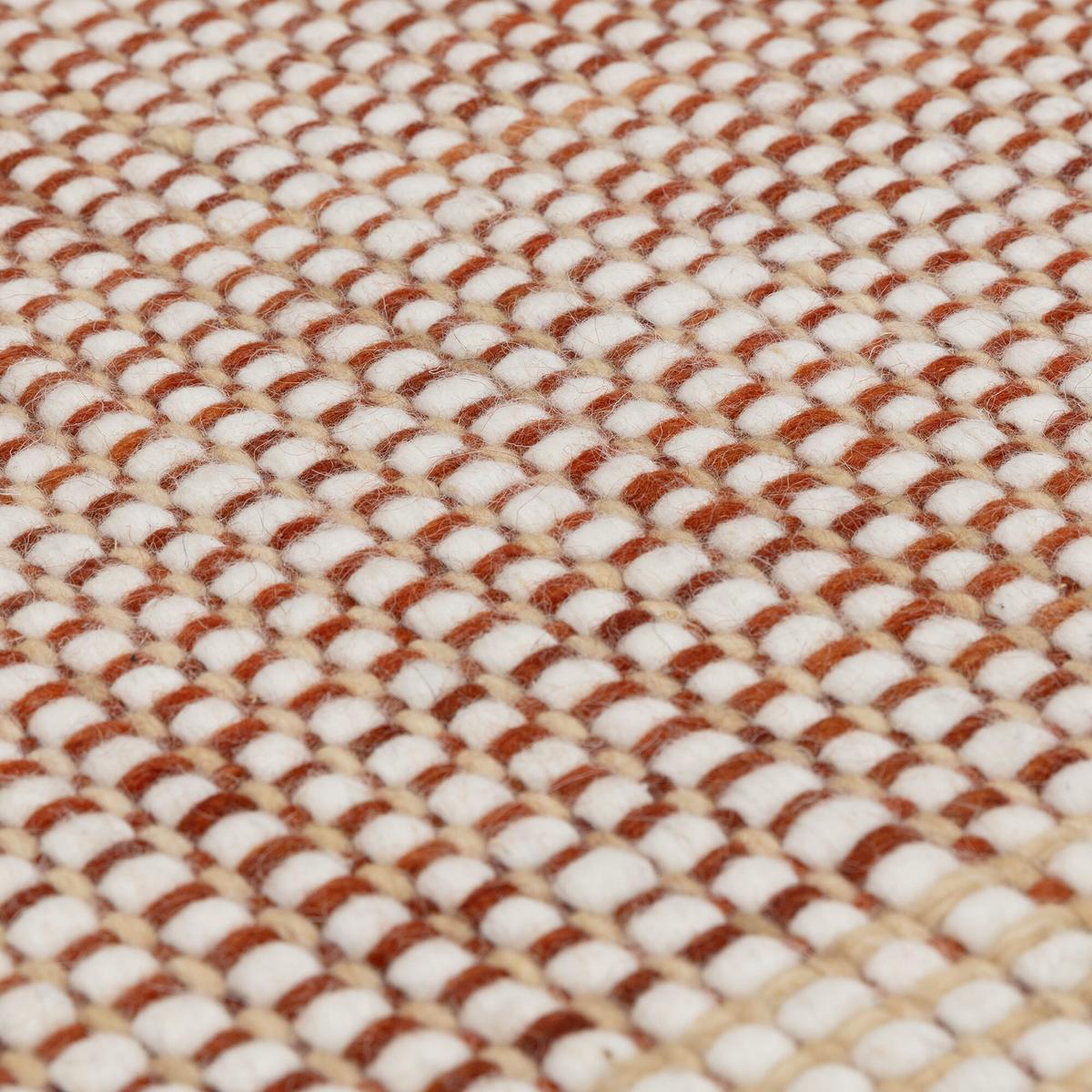 WOLLTEPPICH handgewebt mit Fransen PISA, geometrisch, Terrakotta, 200 x 290 cm - Orange, Textil (290/200cm) - KADIMA DESIGN