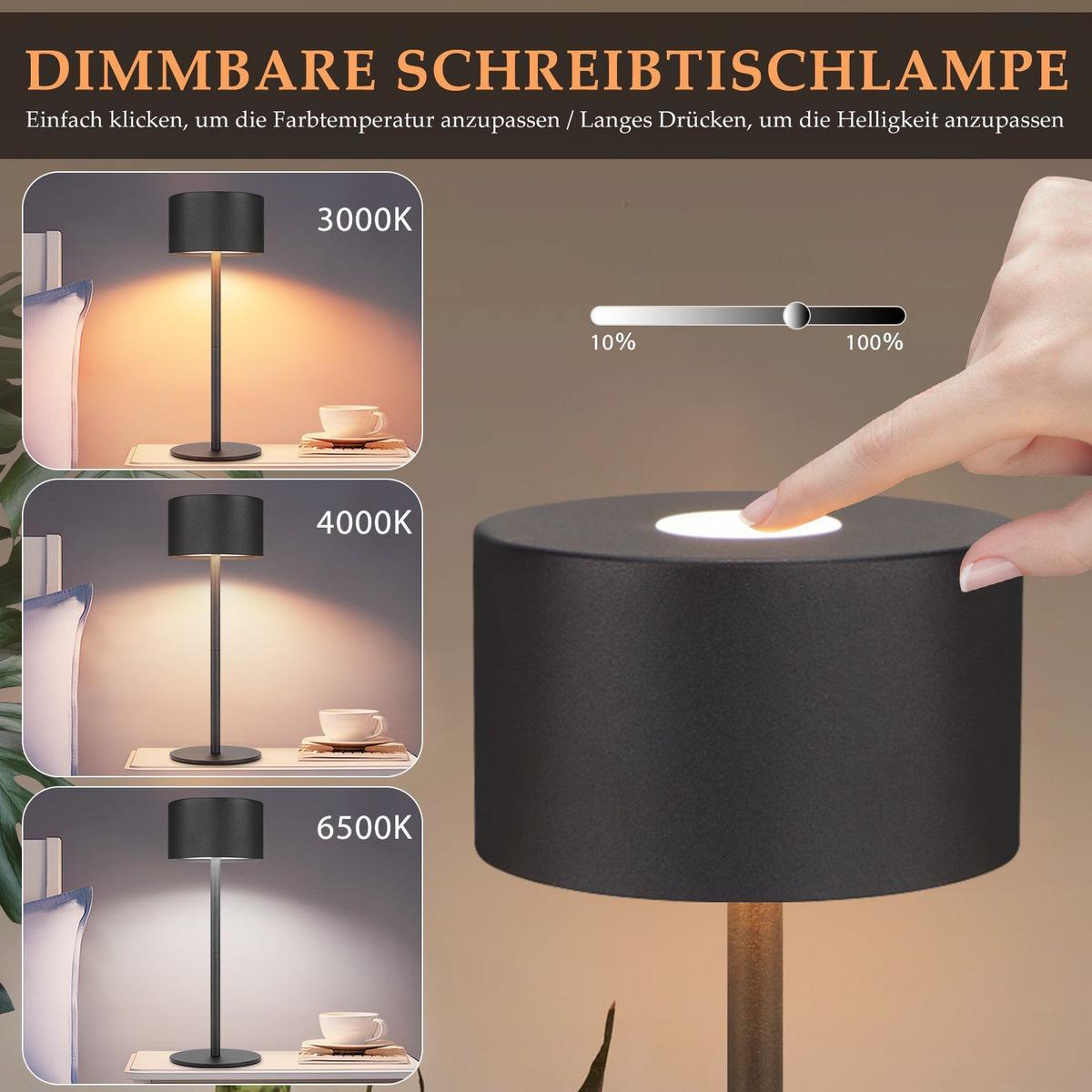 TISCHLAMPE Gischtali 9/9/25 cm - Schwarz, Kunststoff/Metall (9/9/25cm) - ZMH