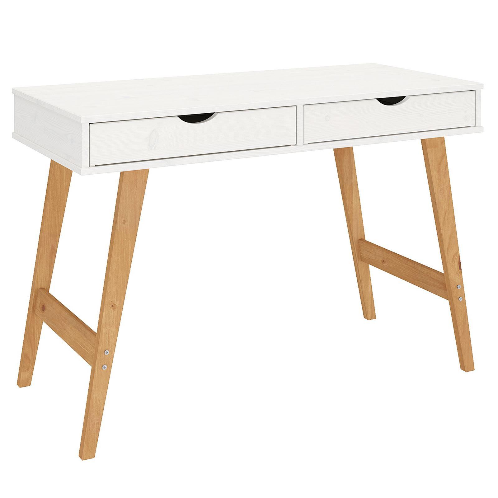 SCHREIBTISCH MILO weiß/Eiche - Eichefarben/Weiß, Holz (50/110/75cm) - IDIMEX