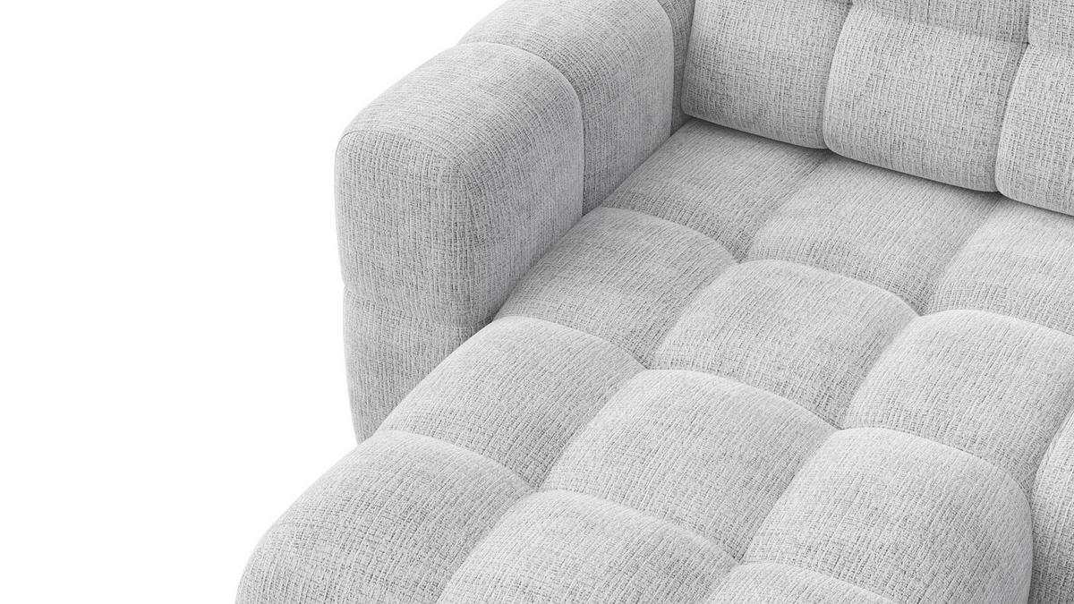 ECKSOFA CLOUDI 4-Sitzer links, hellgrau - Hellgrau/Schwarz, Holz/Textil (294/160cm) - Wozimo