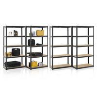 LAGERREGAL Basic grau 180x90x40 cm (4er-Set) - Grau, Metall (90/180/40cm) - Juskys