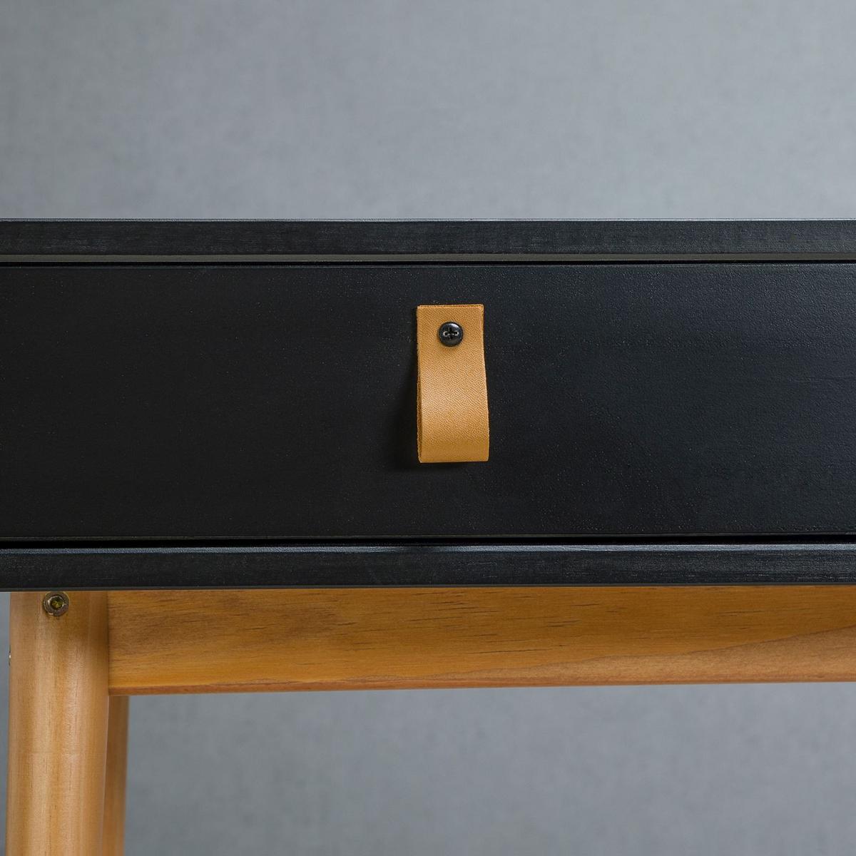 SCHREIBTISCH KIM schwarz/Eiche - Eichefarben/Schwarz, Holz (50/110/76cm) - IDIMEX
