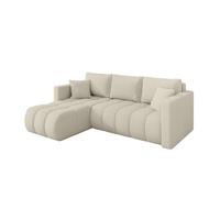 ECKSOFA mit Schlaffunktion Ottomane Links GARD-L 226x146x85 Beige Bouclé - Sandfarben/Beige, Holzwerkstoff/Kunststoff (226/146cm) - ALTDECOR