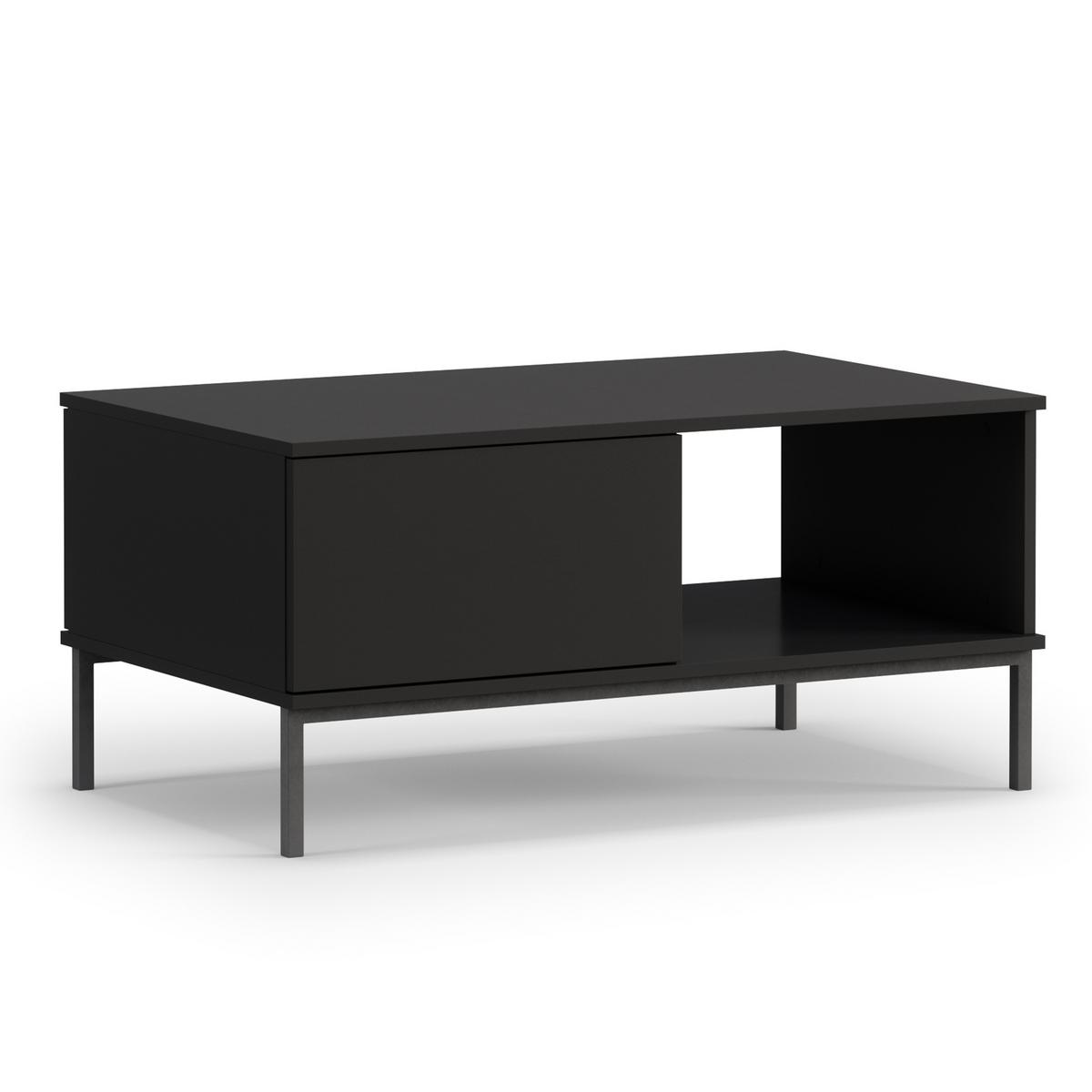 WOHNWAND Queba 2 Schwarz 440/190/60 cm Stilvolles Design Modern - Schwarz, Holzwerkstoff/Kunststoff (440/190/60cm) - AX Living