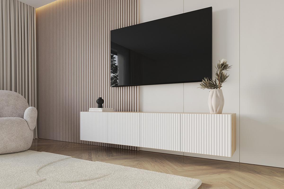 LOWBOARD NOA-2-W 2x100x40x40 cm - Artisan / Weiß - Weiß, Holzwerkstoff (200/40/40cm) - ALTDECOR
