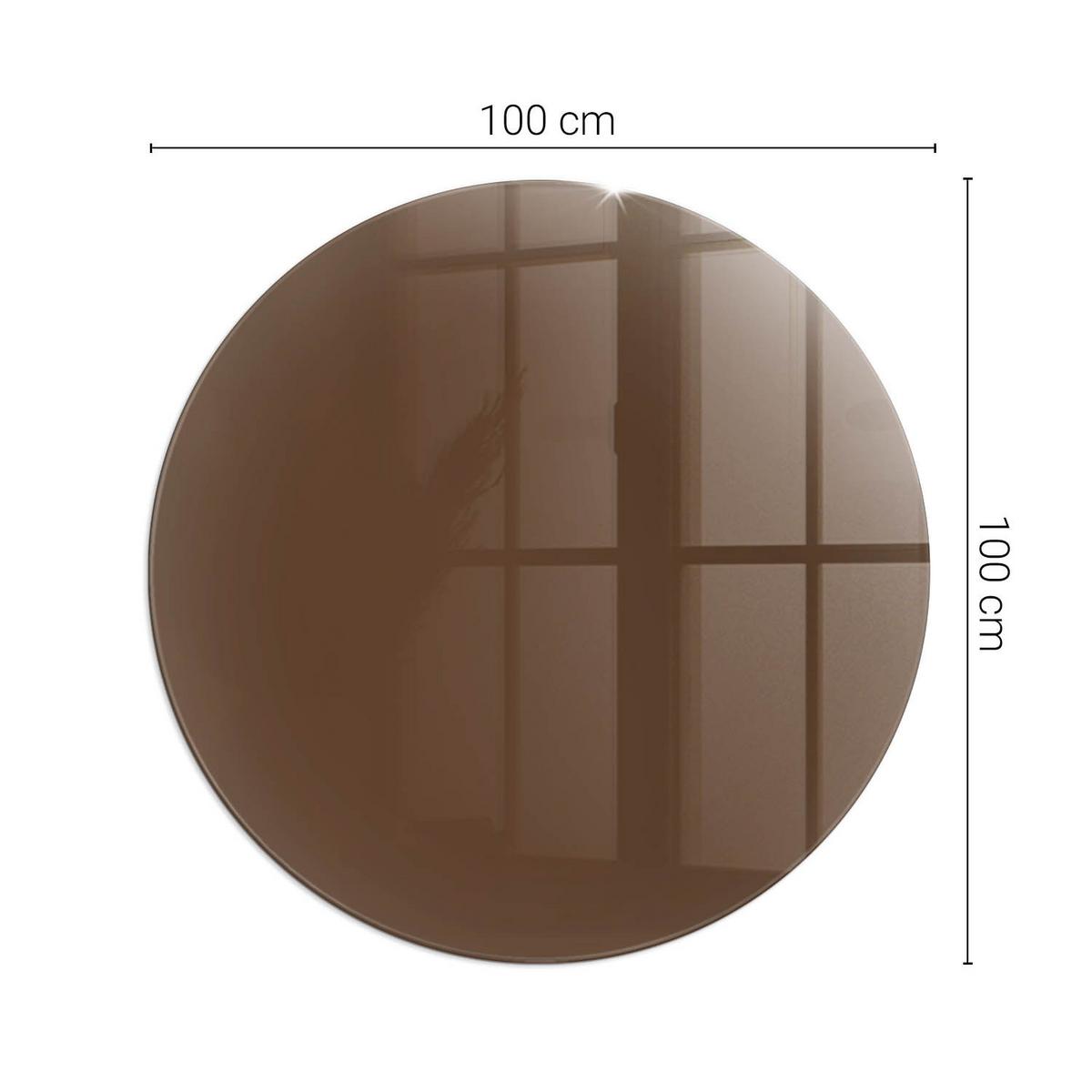 GLASPLATTE für Kamin Ø 100 cm - Braun, Glas (100/100/0.4cm) - TULUP
