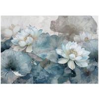 FOTOTAPETE Blumen Beton Blau 400x280 cm - Multicolor, Papier (400/280cm) - Wallarena