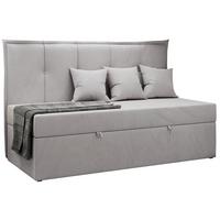 BOXBETT BANCO 90/200 Hellgrau Velvet - H3 - Hellgrau, Holz/Textil (90/200cm) - MKS