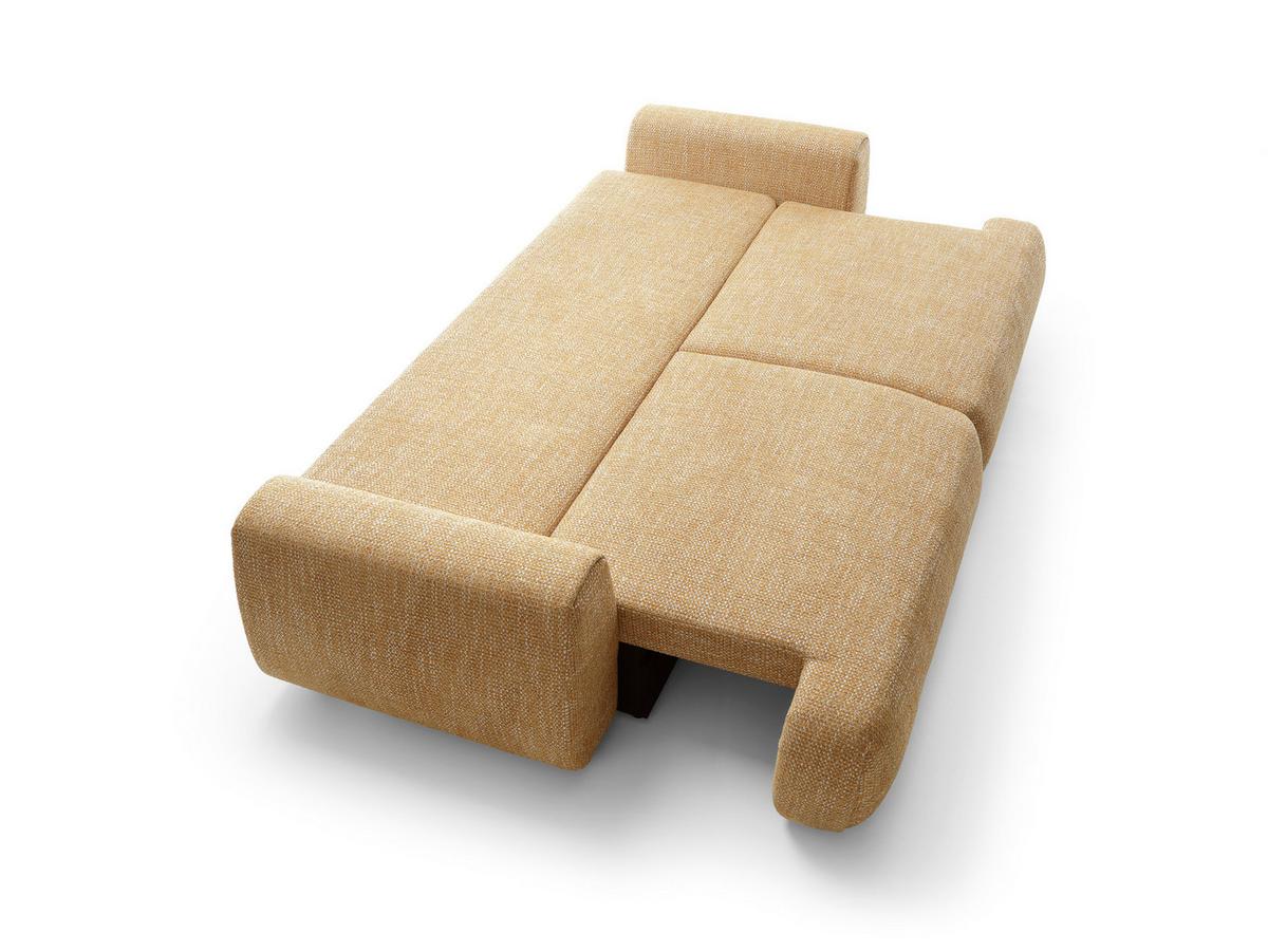 BETTSOFA ZEST Gelb Chenille-Stoff mit Schlaffunktion - Gelb, Textil (106/81/260cm) - MASSENO