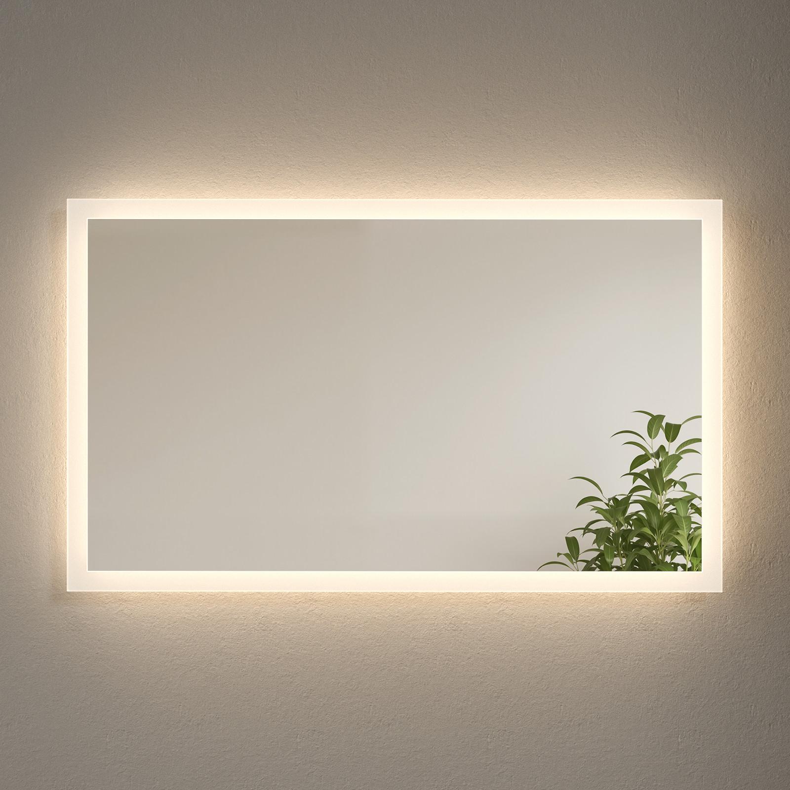 BADSPIEGEL mit Beleuchtung, mechanischem Schalter & Antibeschlag-Funktion, 100/60 cm - Transparent, Glas (100/60/3.5cm) - EMKE