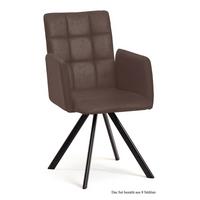 ARMLEHNSTUHL (8er-Set) Dayle 52x91x60 Schwarz/Braun - Schwarz/Braun, Kunststoff (60/91/52cm) - 58aufmkessel