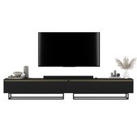 TV-LOWBOARD 2-er Set Selene Schwarz Matt mit Metallrahmen 140 cm - Schwarz, Holzwerkstoff/Metall (280/44/35cm) - Meble Lindner