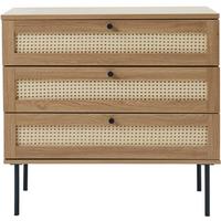 KOMMODE Mogest mit 3 Schubladen 80 cm - Beige/Schwarz, Holzwerkstoff/Kunststoff (80/75/40cm) - Selsey