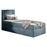 BOXBETT Carmen Mini, Seite zum Öffnen des Bettkastens: Links - H3 - Blaugrau, Holz (90/200cm) - MIRJAN24