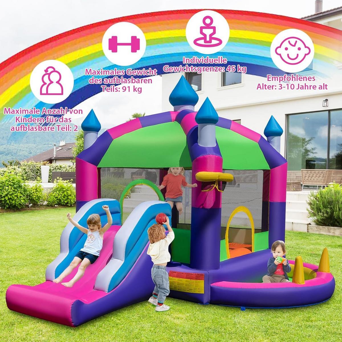 HÜPFBURG 300cm Multicolor - Multicolor, Kunststoff (332/385/300cm) - COSTWAY