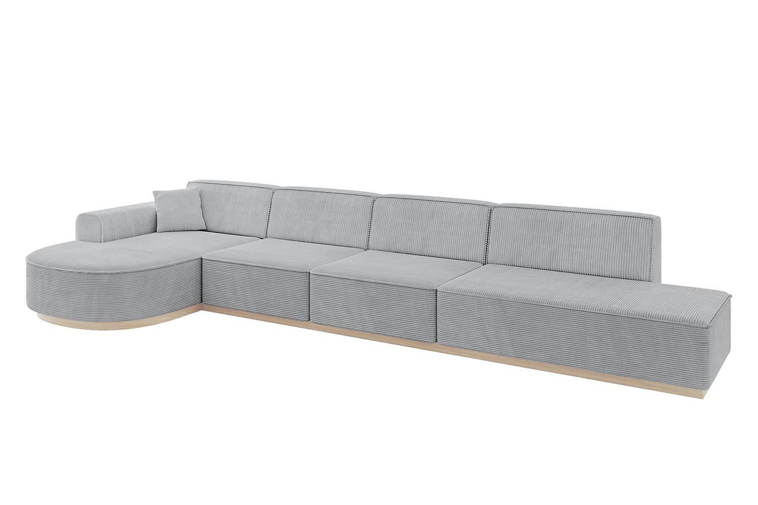 ECKSOFA Ottomane Links ARRIO-L3 - 413x171x83 cm Grau - Grau, Holzwerkstoff/Textil (413/171cm) - ALTDECOR