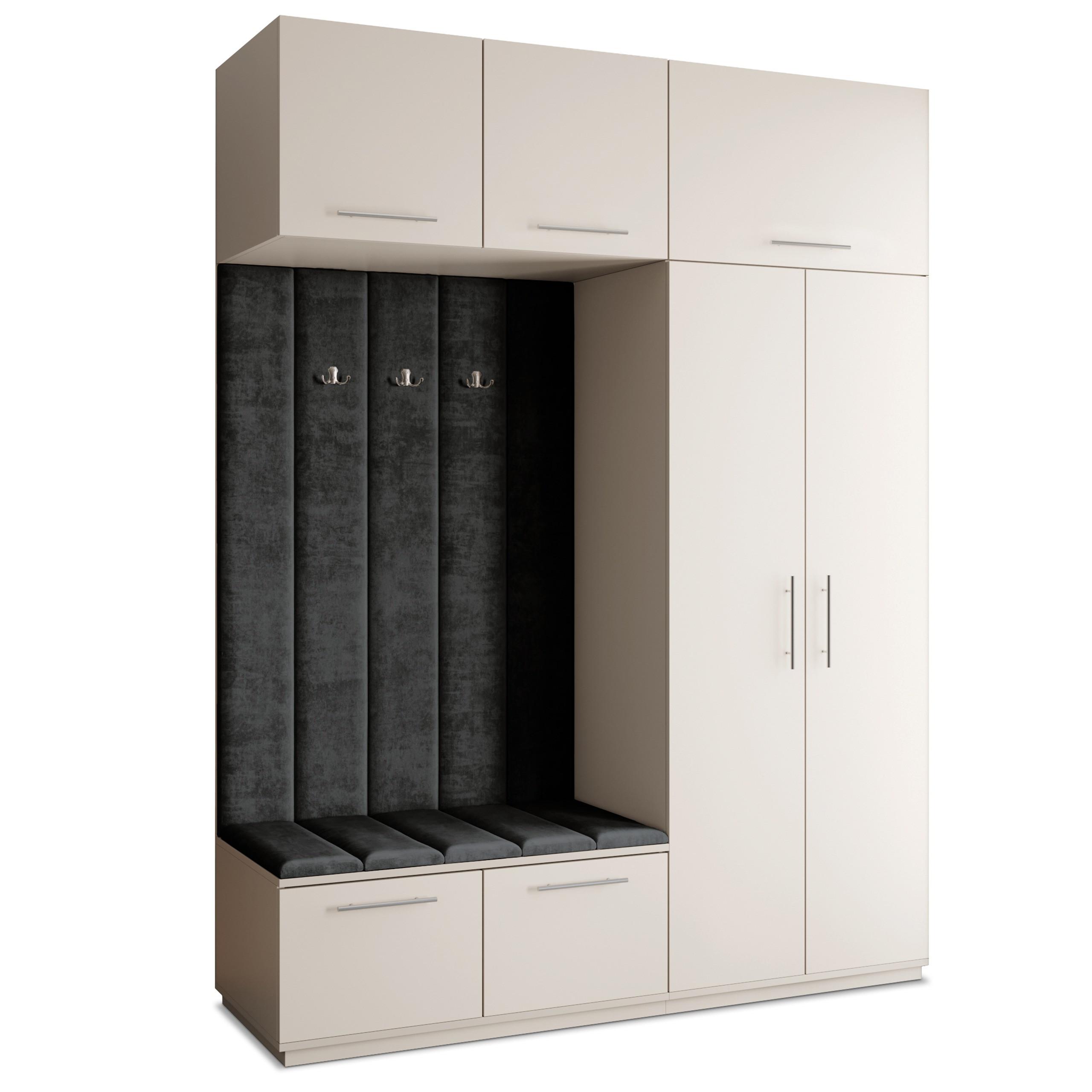 GARDEROBENSCHRANK REMA 180/240/60 cm Modern Kaschmir - Kaschmir/Schwarz, Holzwerkstoff (180/240/60cm) - MASSENO
