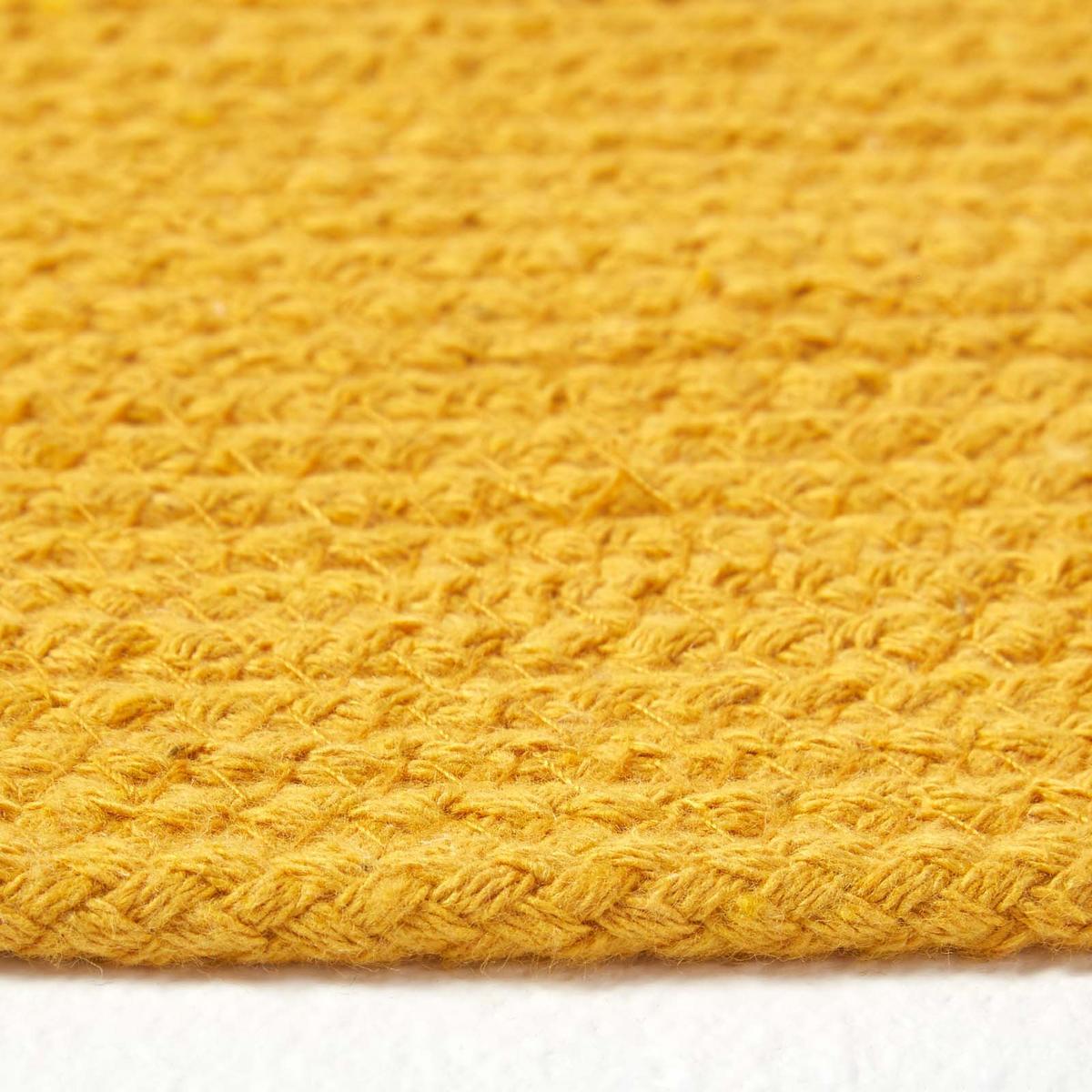 TEPPICHLÄUFER geflochten oval 66/200 cm - Currygelb, Textil (66/200cm) - Homescapes