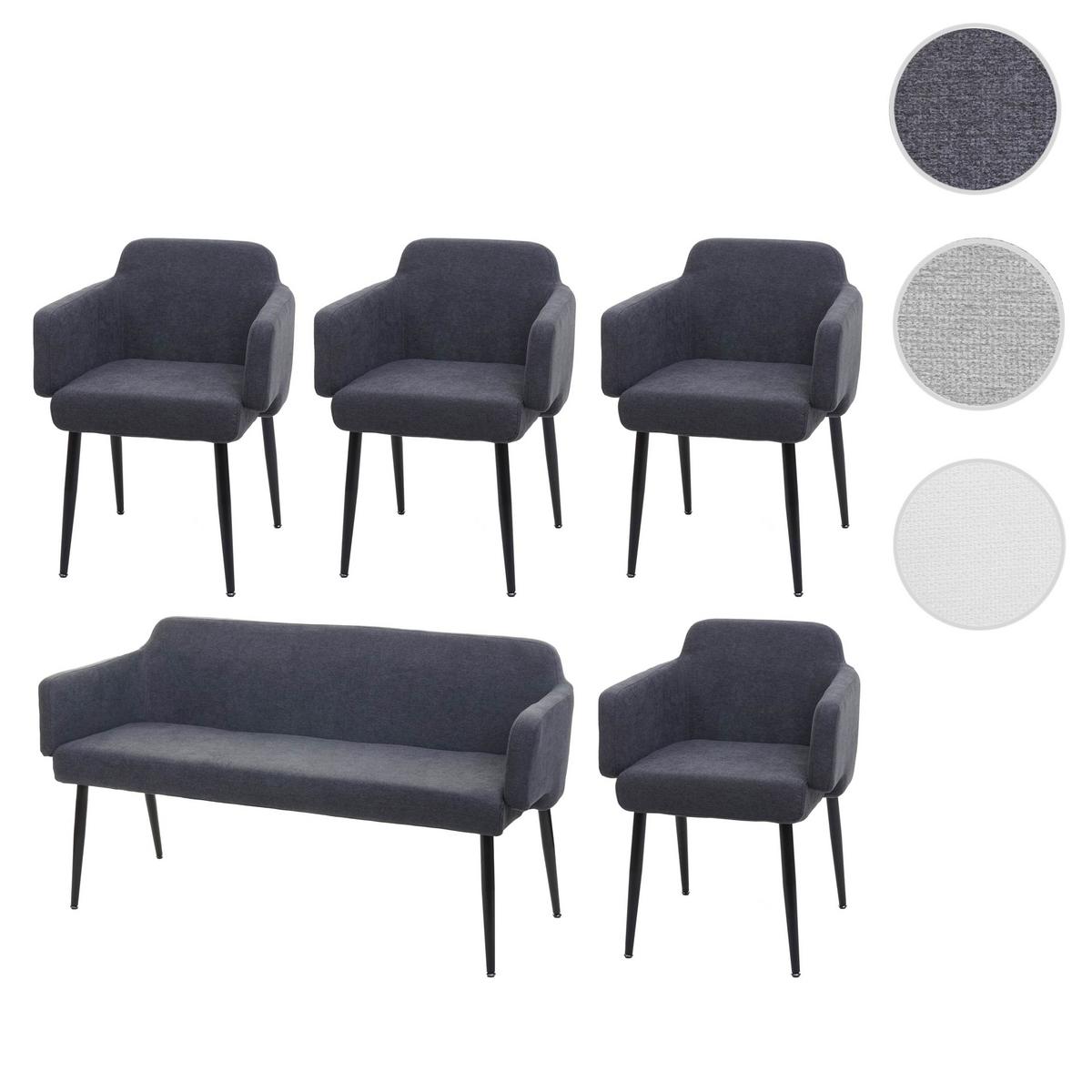 ESSZIMMER-SET Anthrazit 5er-Set - Anthrazit, Textil (133/77/56cm) - MCW
