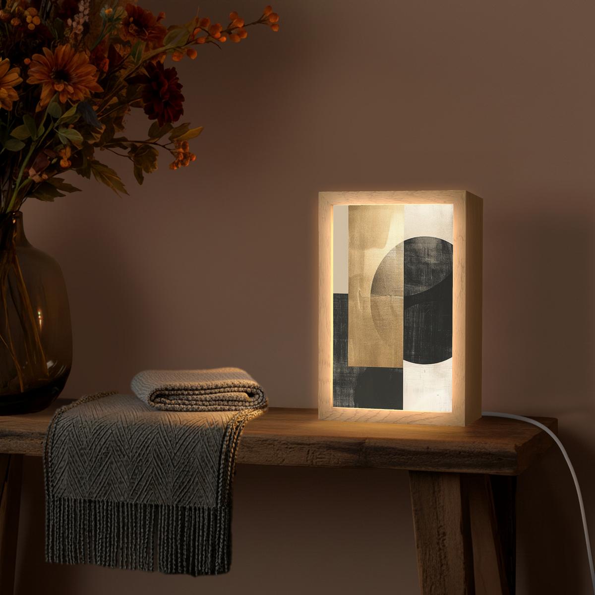 WANDLEUCHTE Abstrakt - Modern - Schwarz - Gold 20x30 cm - Sandfarben, Holzwerkstoff (20/30/8cm) - OnlyWow
