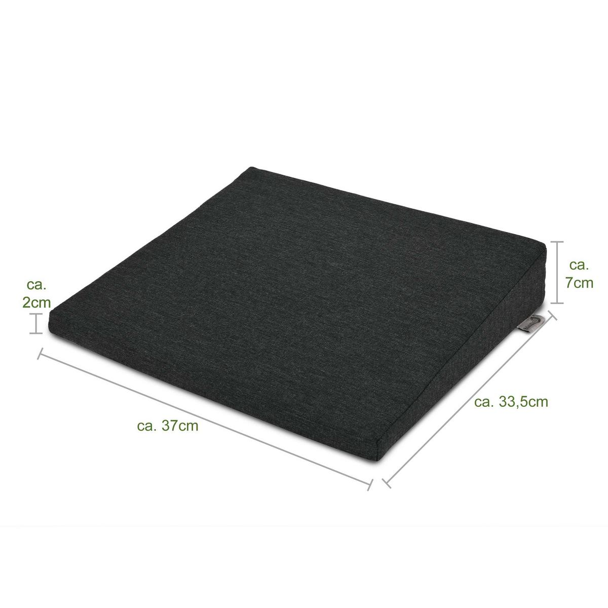SITZKEILKISSEN BeauErgo 37/33,5 cm - Anthrazit, Textil (33.5/37cm)