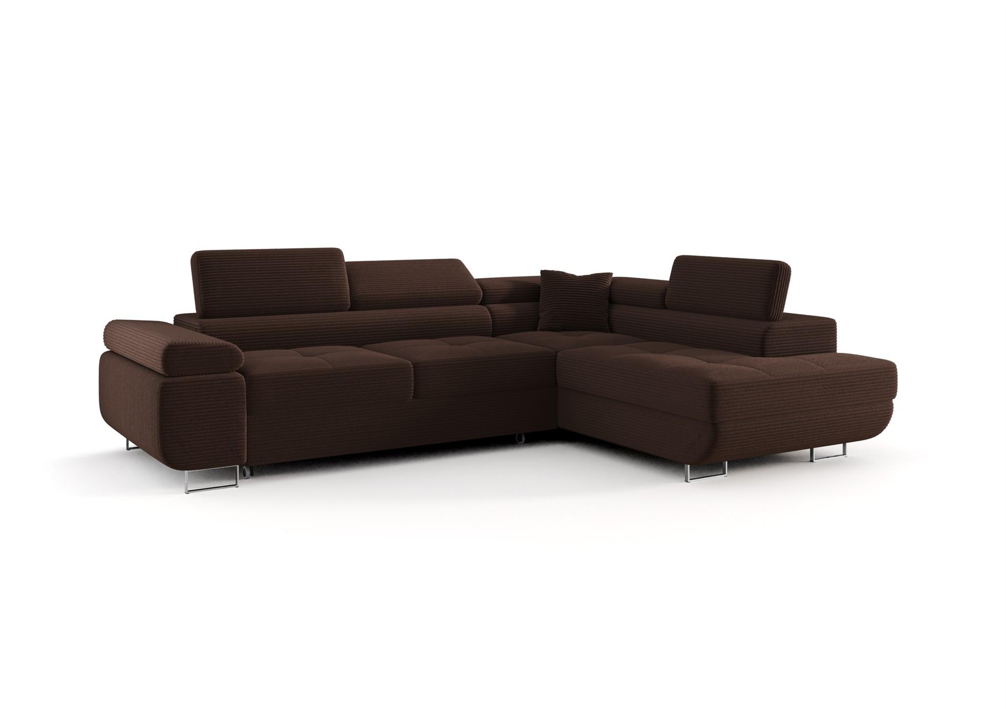 ECKSOFA Monaro Mit Schlaffunktion - Braun, Holzwerkstoff/Textil (275/202cm) - Fun Möbel