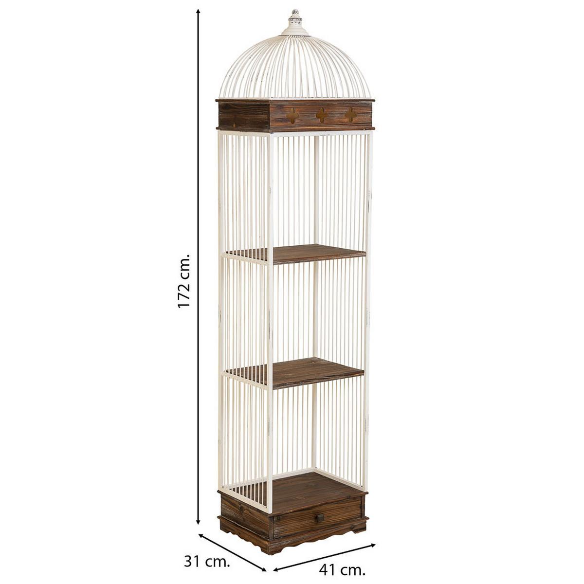 REGAL aus Holz und Metall 41x31x172 cm - Braun, Metall (41/172/31cm) - Wanderlust